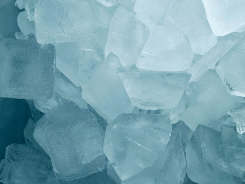 Close-up of clear ice cubes